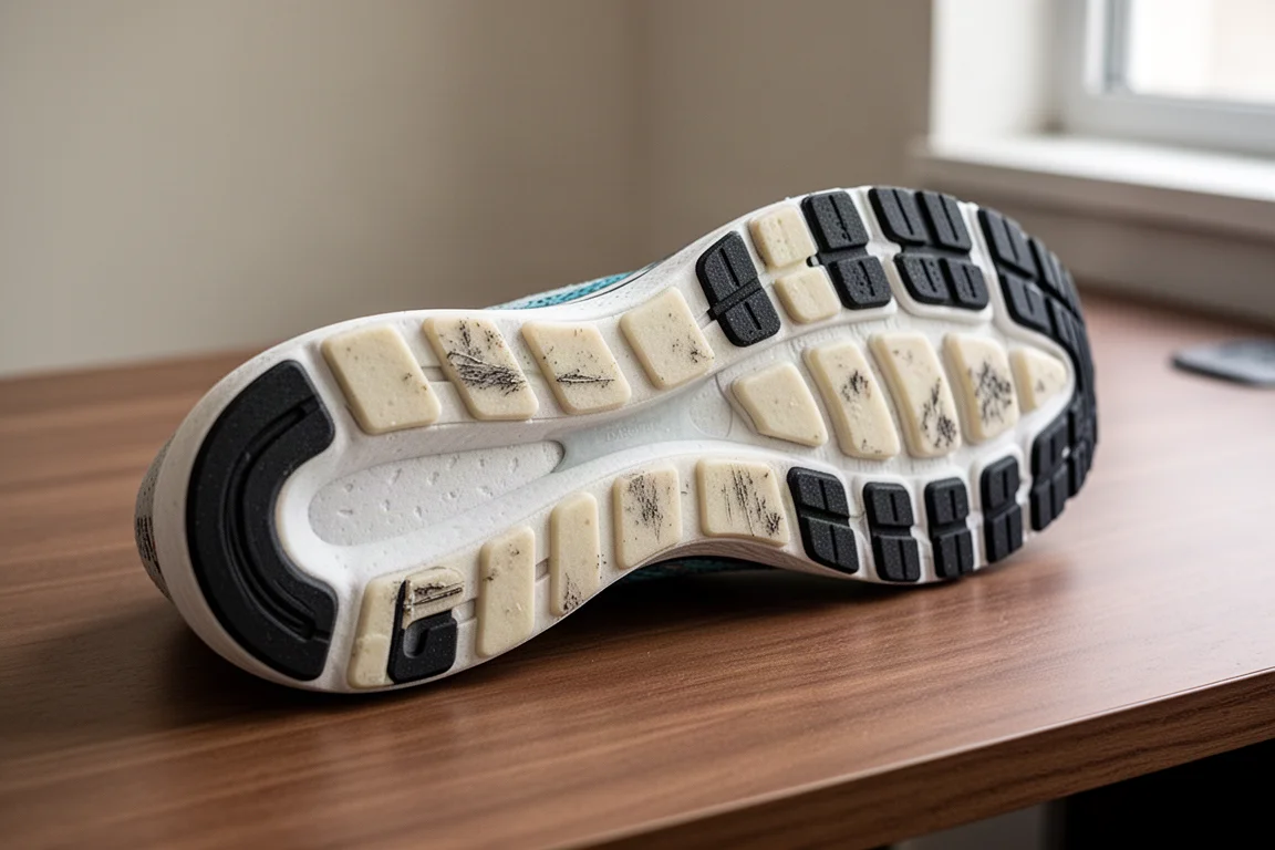 Laufschuh-Außensohle mit freiliegendem Schaum und leichter Gummiabdeckung