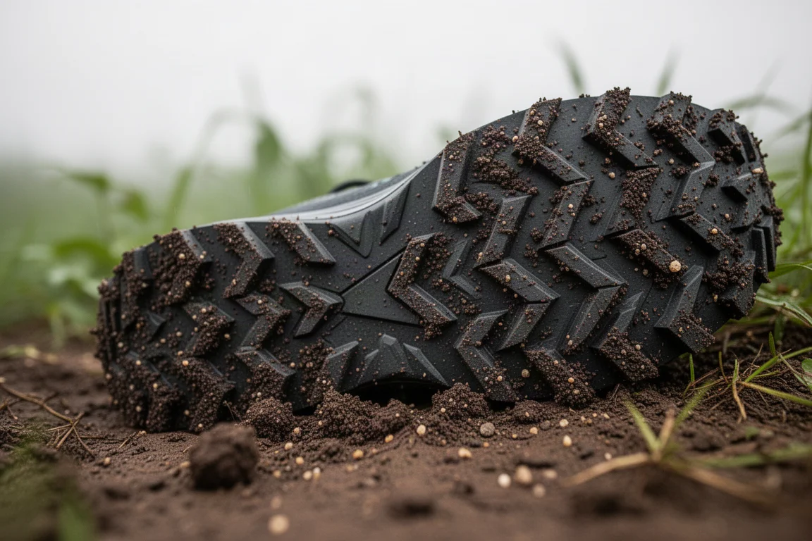 Senderista atándose las zapatillas de trail en el inicio del sendero antes de una ruta larga