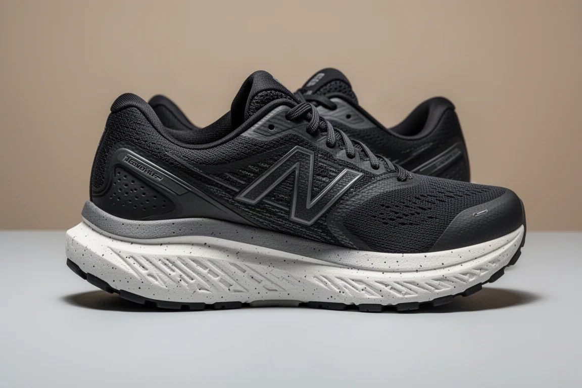 Przekrój midsole buta do biegania pokazujący wysokość podeszwy