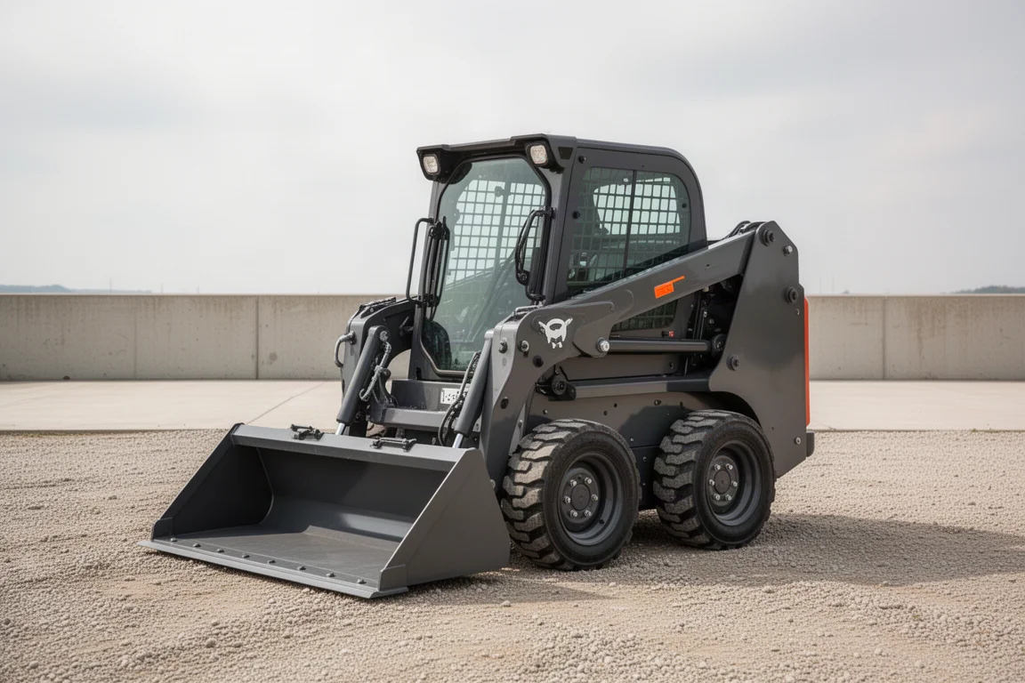 Toro TX1300 mini skid steer loader on a gravel lot in soft daylight