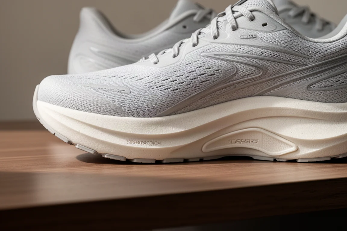 Cross-section style view highlighting a thick foam midsole underfoot