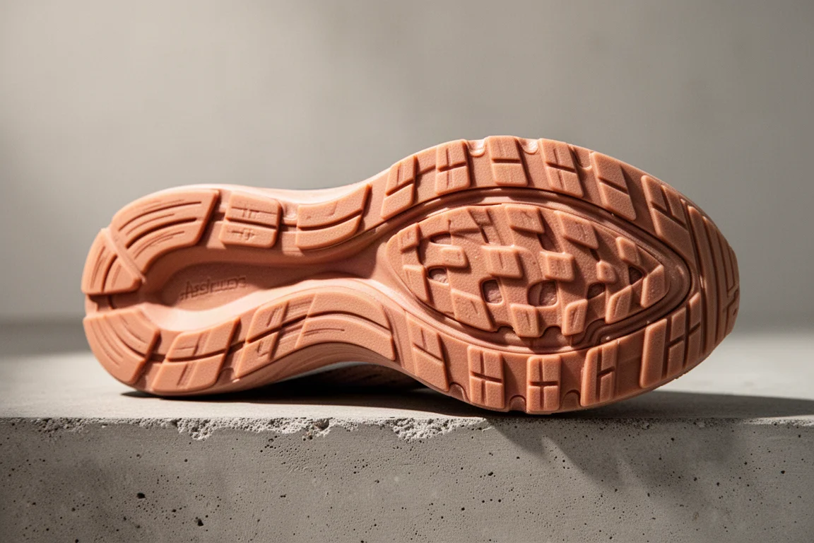 Un corridore allaccia la scarpa su un pavimento in legno prima di uscire