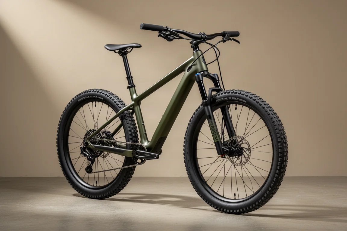 Moderne aluminium trailhardtail mountainbike met 29 inch wielen, luchtvork en dropper post