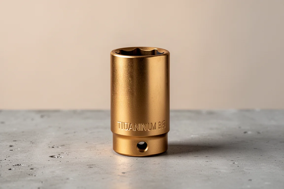 TRRO Designs Gold Titanium 14mm Spark Plug Socket product image