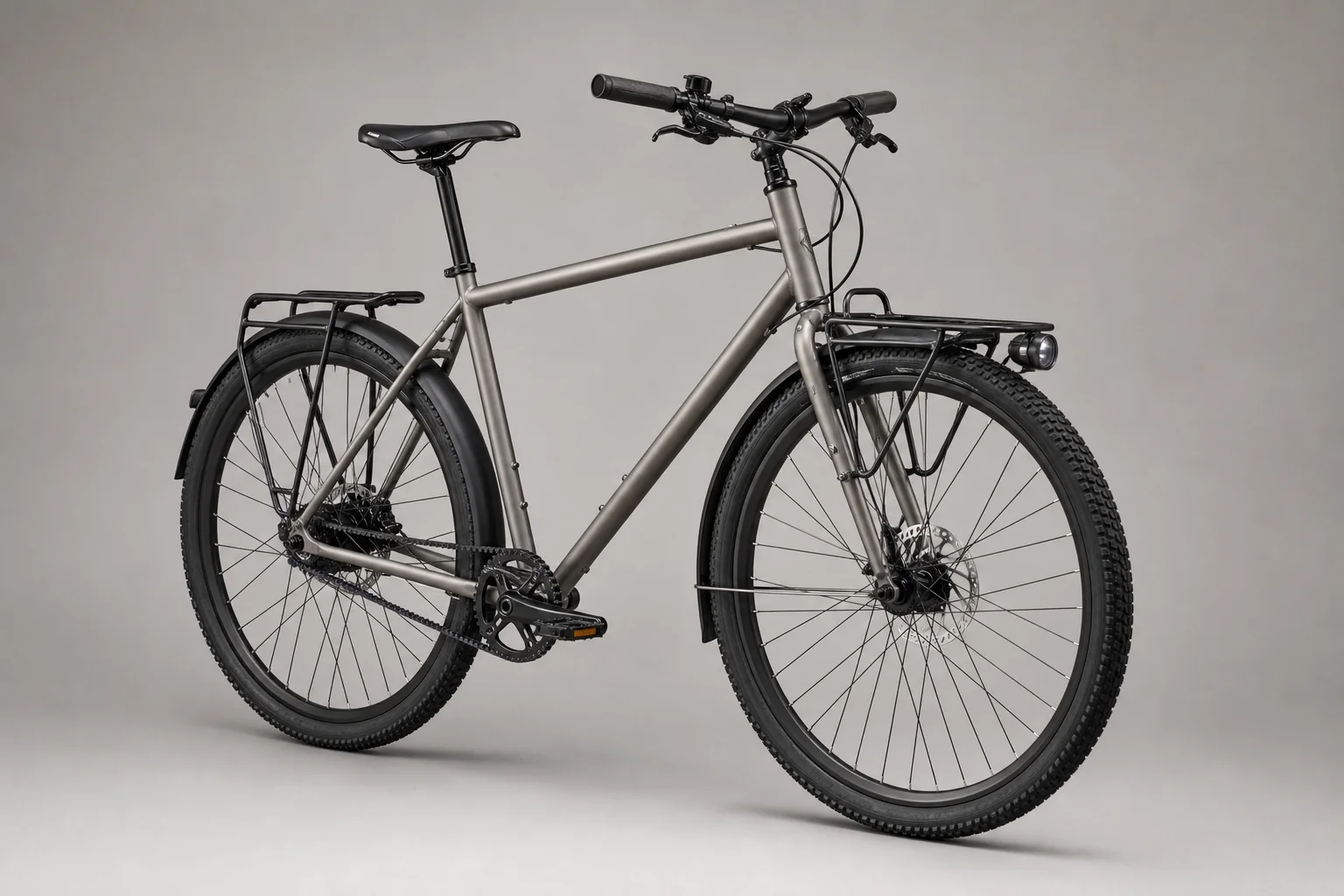 Collection of touring bicycles in various styles on neutral backdrop