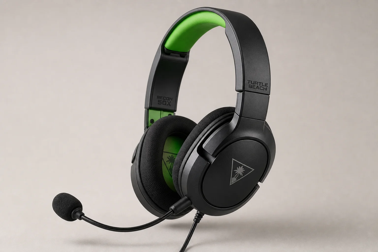 Six budget gaming headsets arranged on concrete surface