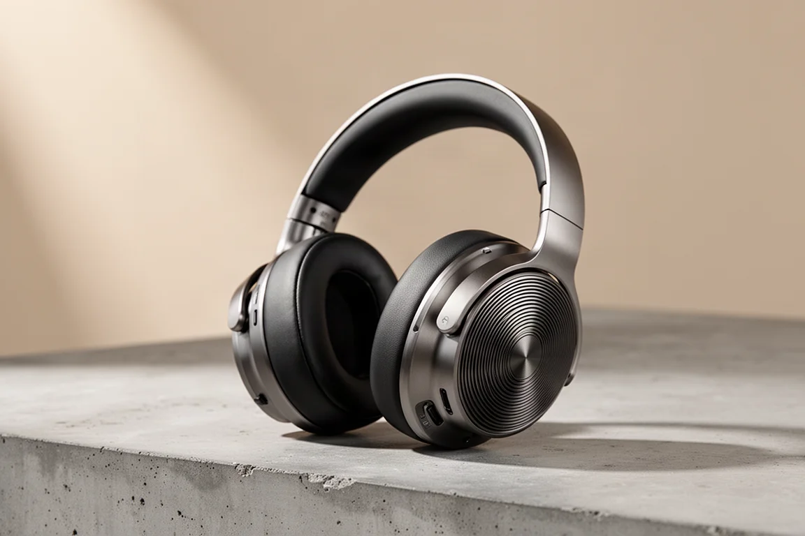 Turtle Beach Stealth Pro 2 wireless gaming headset on a matte concrete surface