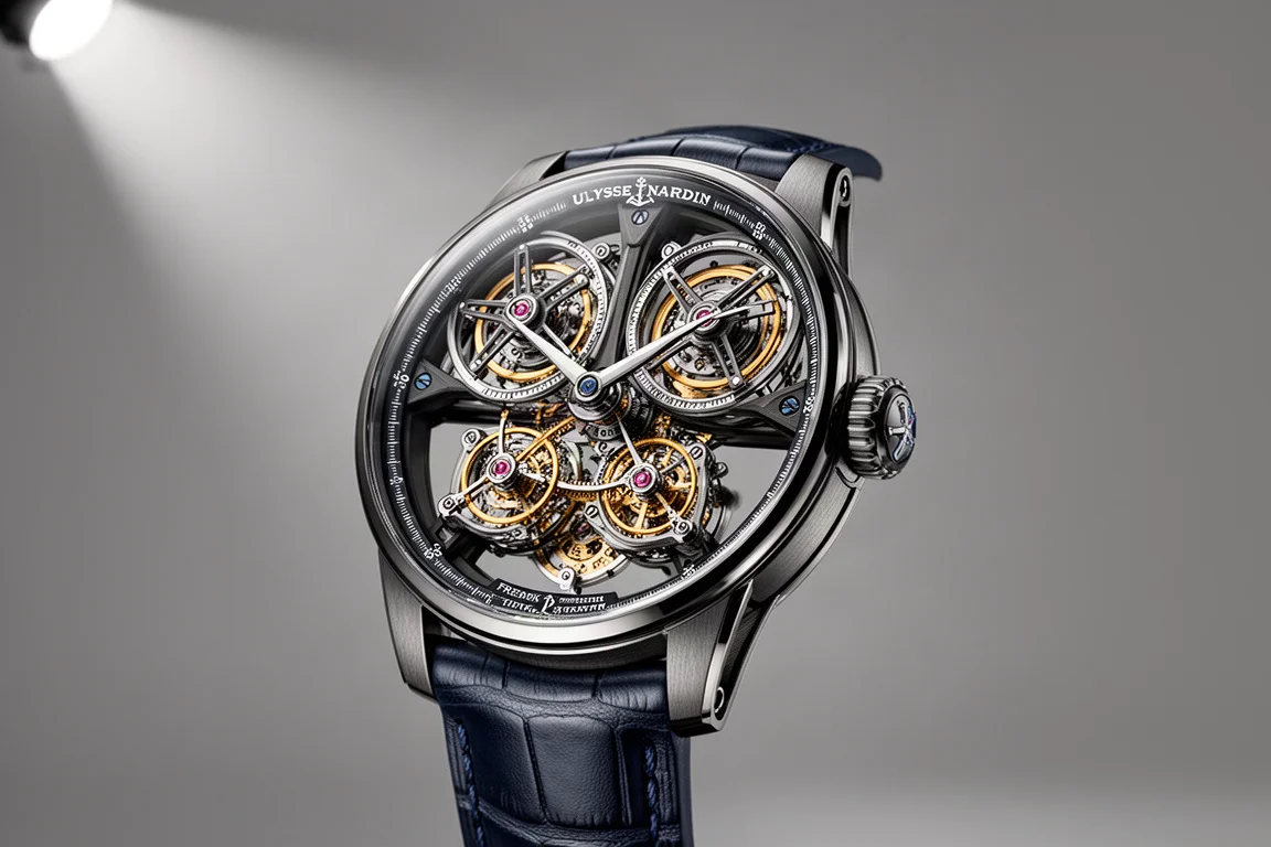 Selection of luxury wristwatches arranged on a dark slate surface
