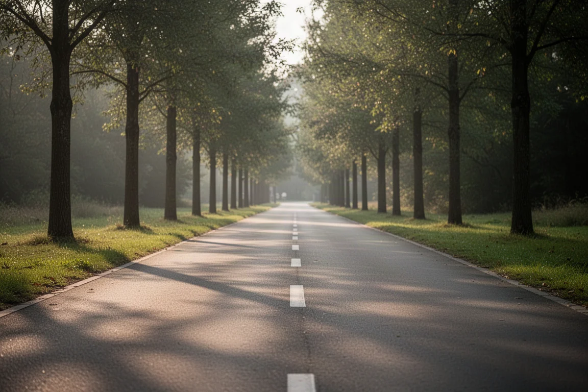 Quiet riverside path suited to slow, easy-paced long runs
