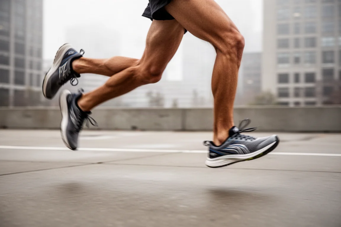 Road runner logging tempo miles on smooth city pavement