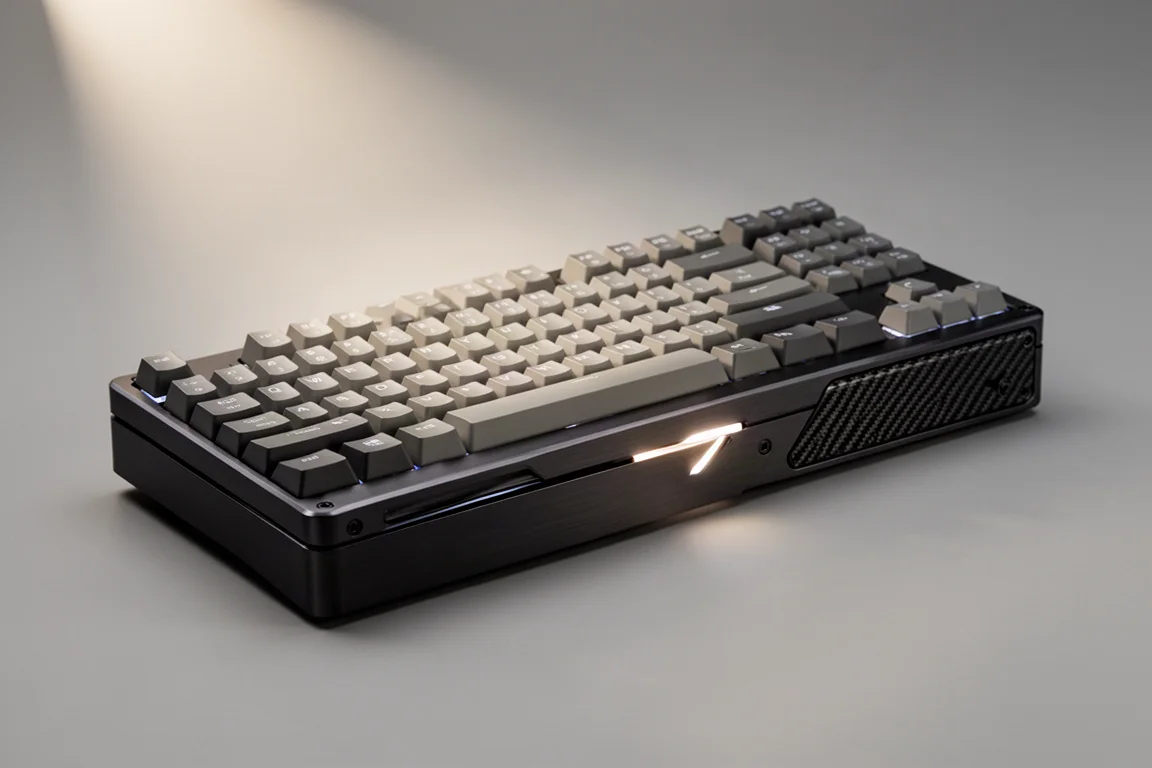 Unik Mag UQ71 and UQ68 keyboards on a concrete surface