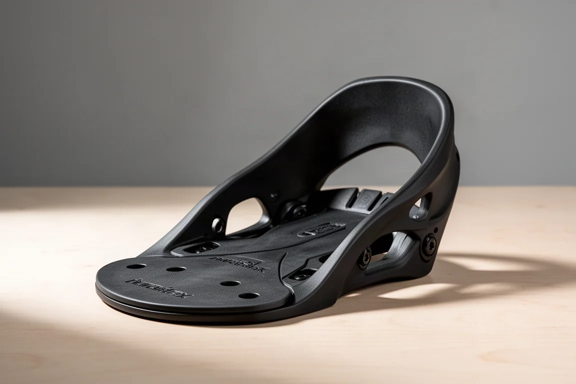 Union S8 Duraflex snowboardbinding base plate på en träyta