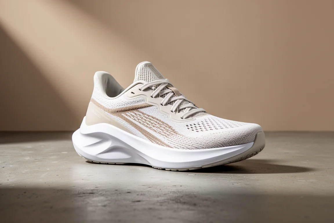 Unpause Atlas running shoe with thick foam midsole on concrete surface