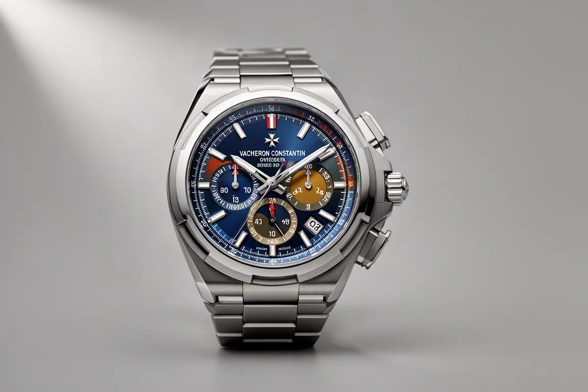 Selection of luxury wristwatches arranged on a dark slate surface