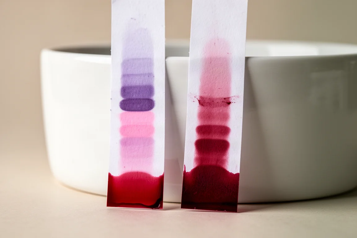 Plumes de plume de différentes largeurs écrivant avec une encre rouge sur papier