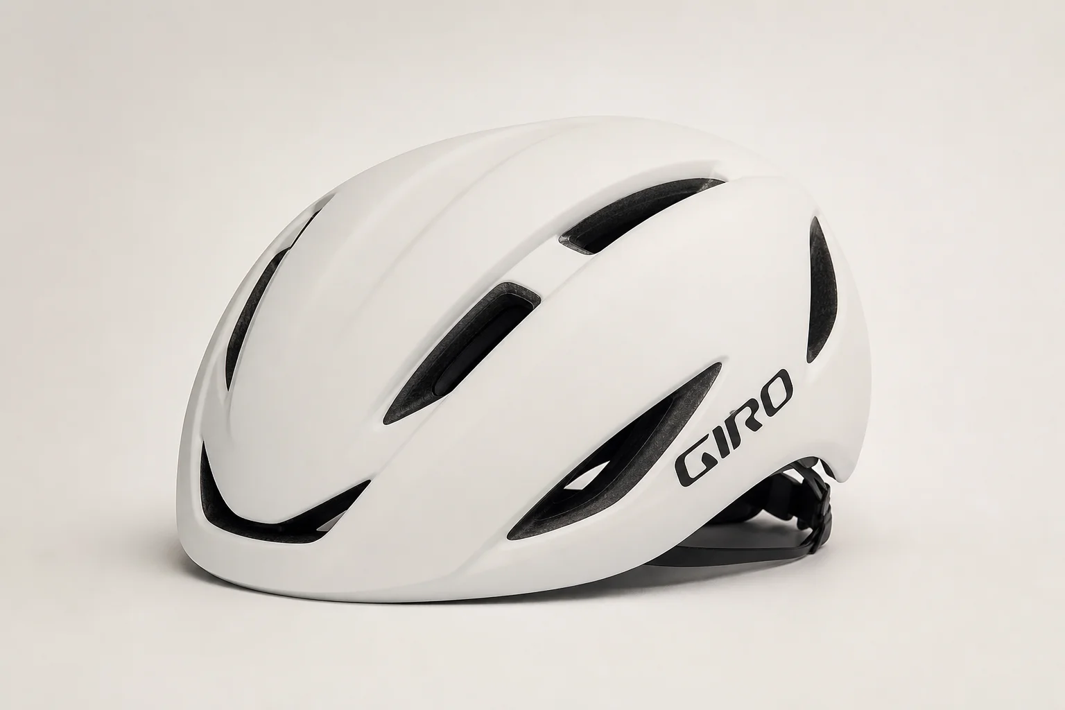 Three cycling helmets arranged side by side: Van Rysel RCR, Met Trenta, and Kask Protone