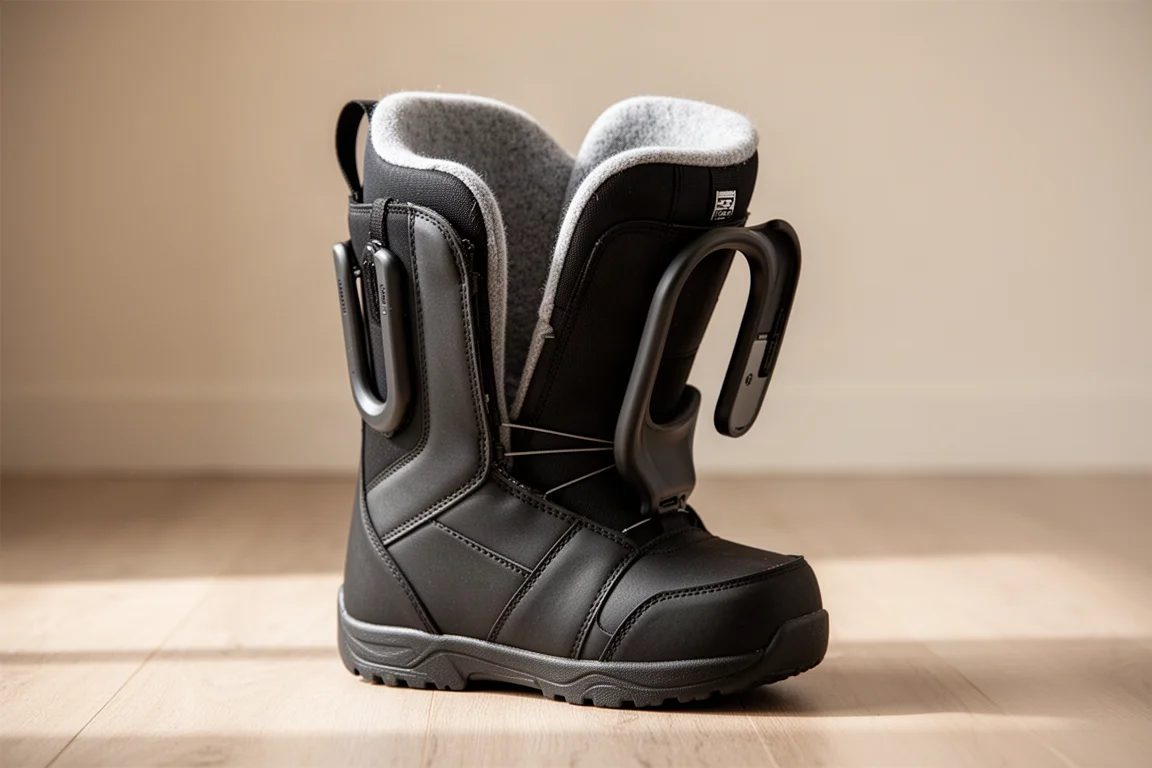 Snowboard-Boots-Innerboot mit Wollfutter im Shell gezeigt