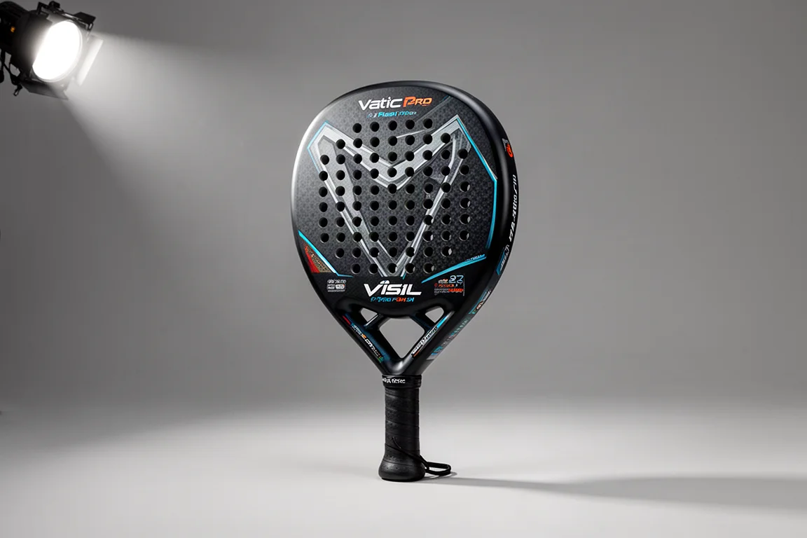 Kollektion moderner Pickleball-Schläger auf einer matten Betonoberfläche