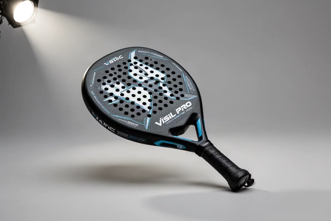 Kollektion moderner Pickleball-Schläger, angeordnet auf einer matten Betonoberfläche