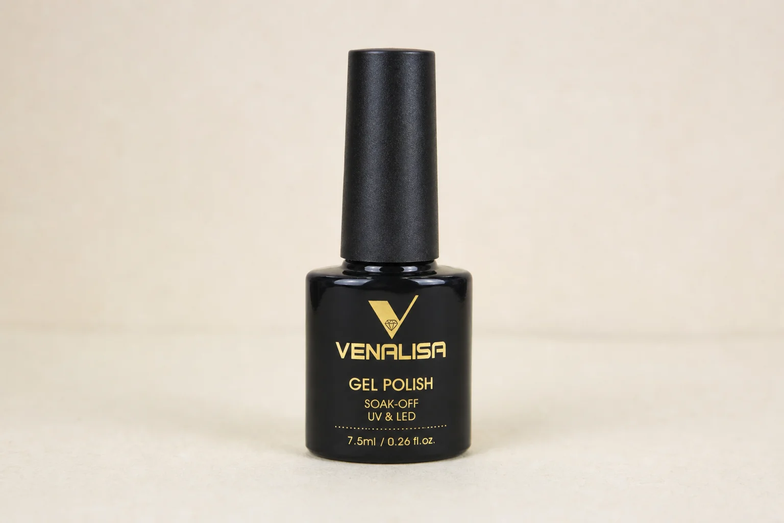 Gel polish bottles ranging from budget to premium brands arranged on marble surface
