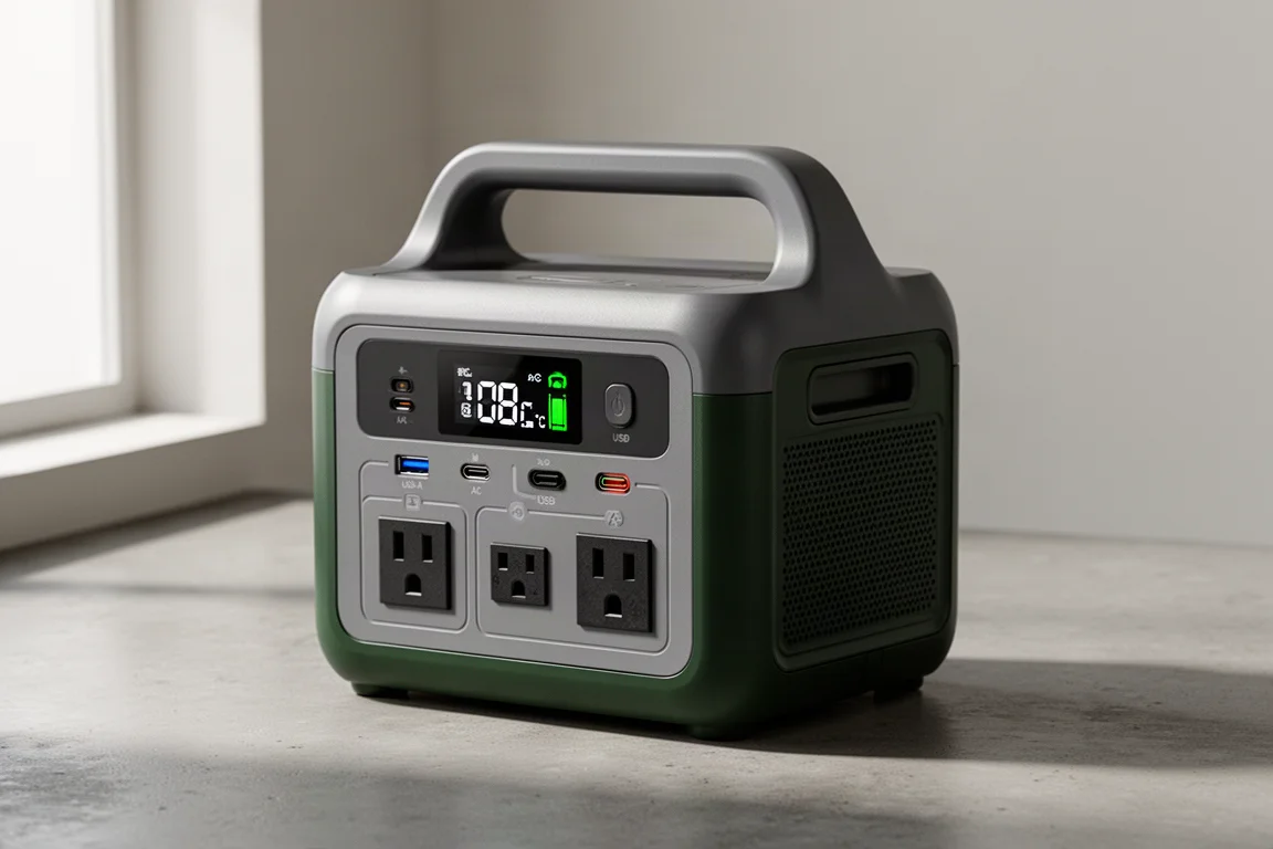 Vetoman Jump 600X portable power station on a concrete surface