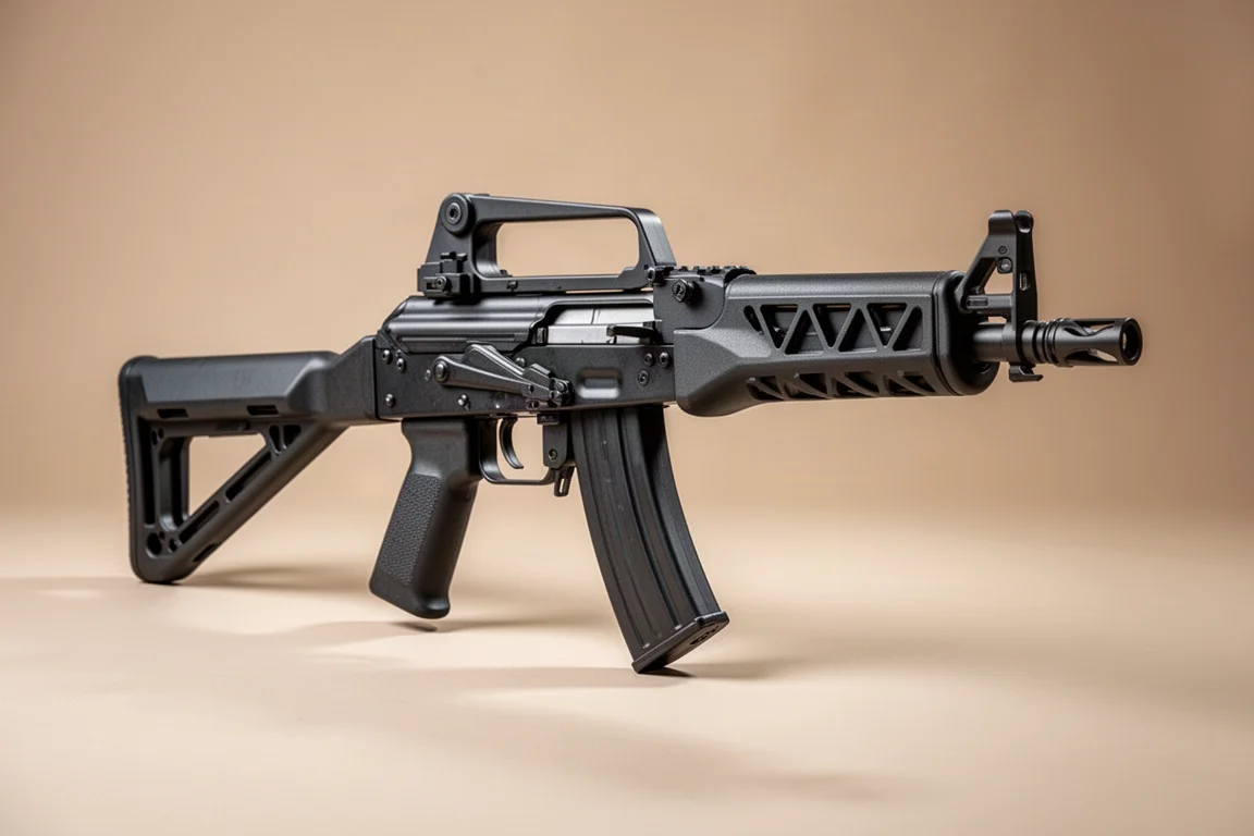 VFC 生存遊戲展示桌，擺有卡爾·古斯塔夫 M3 火箭筒、Mark 48 Mod 1 及數把步槍