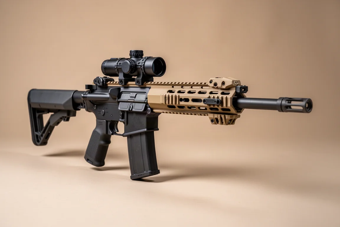 VFC 生存遊戲展示桌，擺有卡爾·古斯塔夫 M3 發射器、Mark 48 Mod 1 及數把步槍