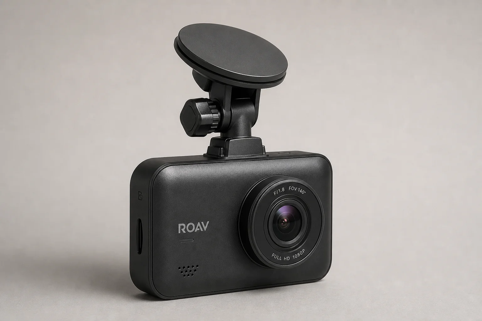 Three VIOFO dash cameras arranged on concrete surface showing size and design differences