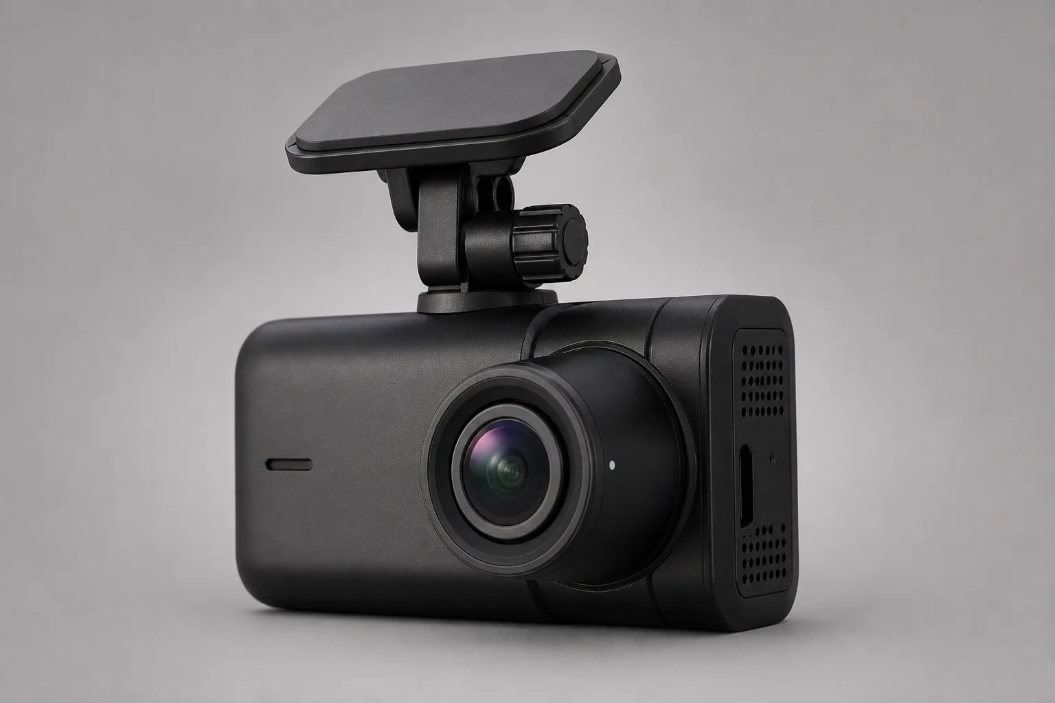 Three VIOFO dash cameras arranged on concrete surface showing size and design differences