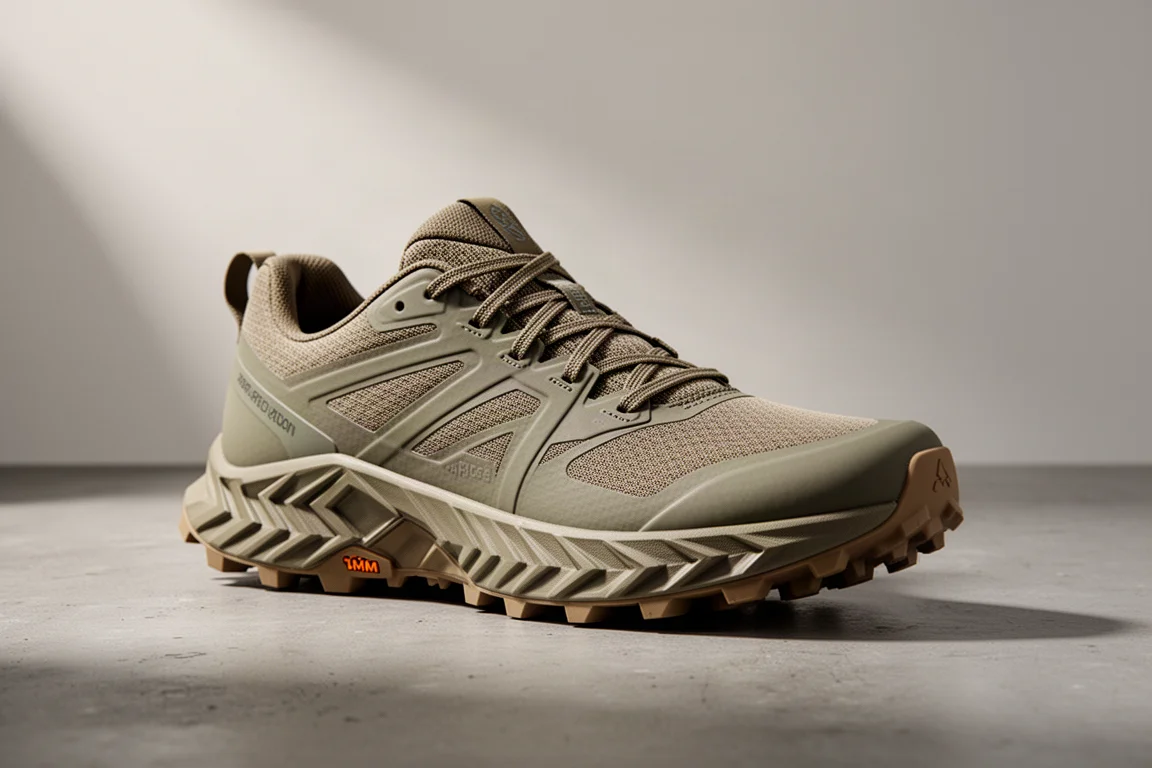 Scarpa da trail running VJ Max 2 su una superficie in cemento
