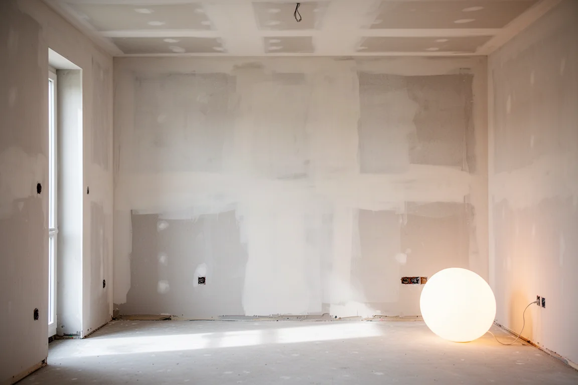 Interior remodel room bathed in even ambient light