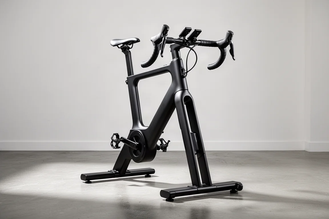 Wahoo KICKR Bike Shift 室內智能單車,擺放喺簡約明亮嘅房間內