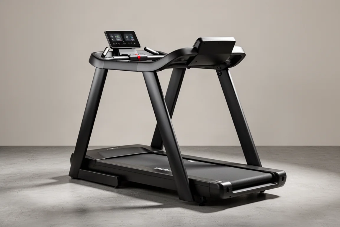 Wahoo KICKR Run treadmill with minimal console on a matte concrete floor