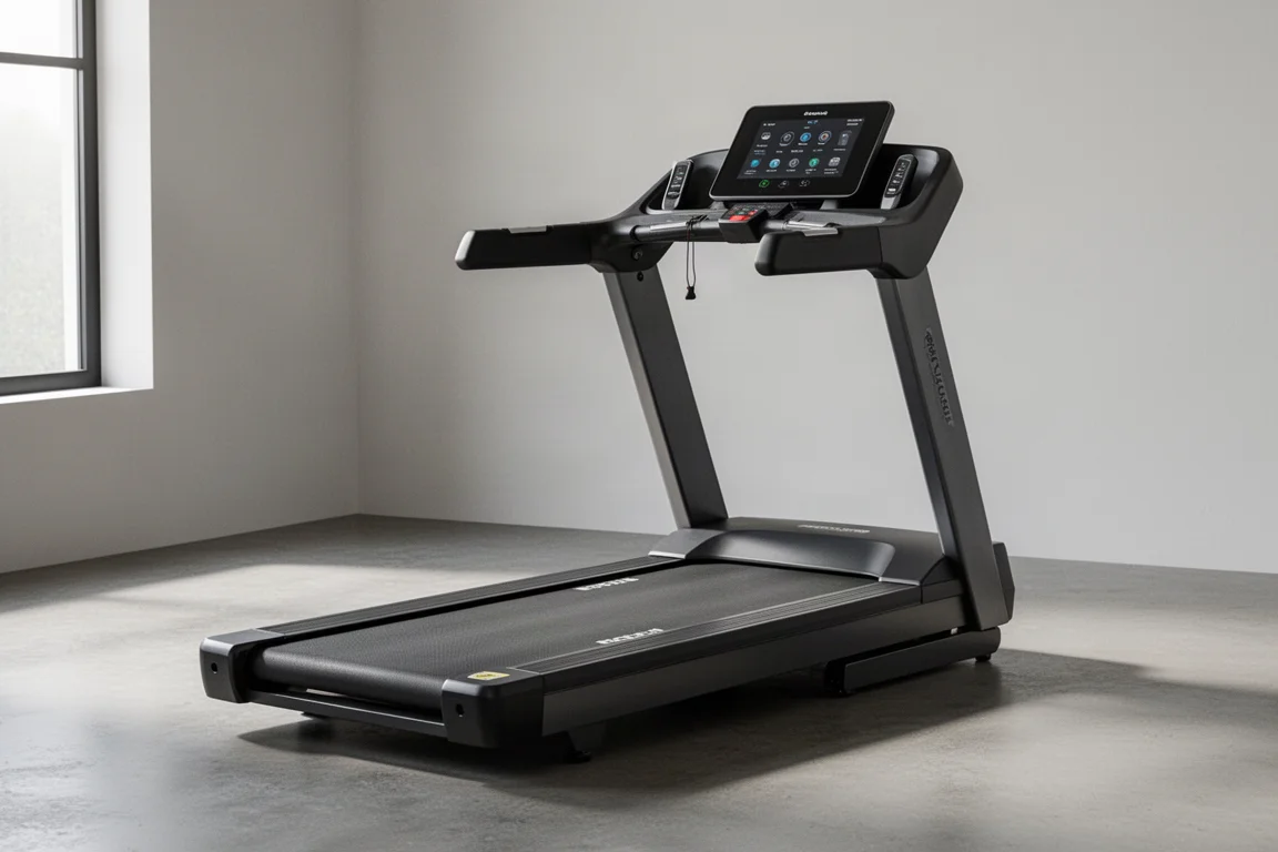 Wahoo KICKR Run treadmill in a bright minimal home gym space