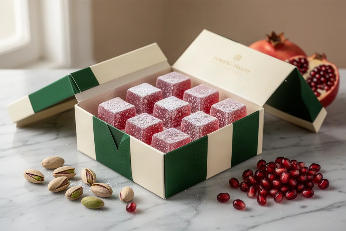 Waitrose Pomegranate Turkish Delight with Pistachio product image