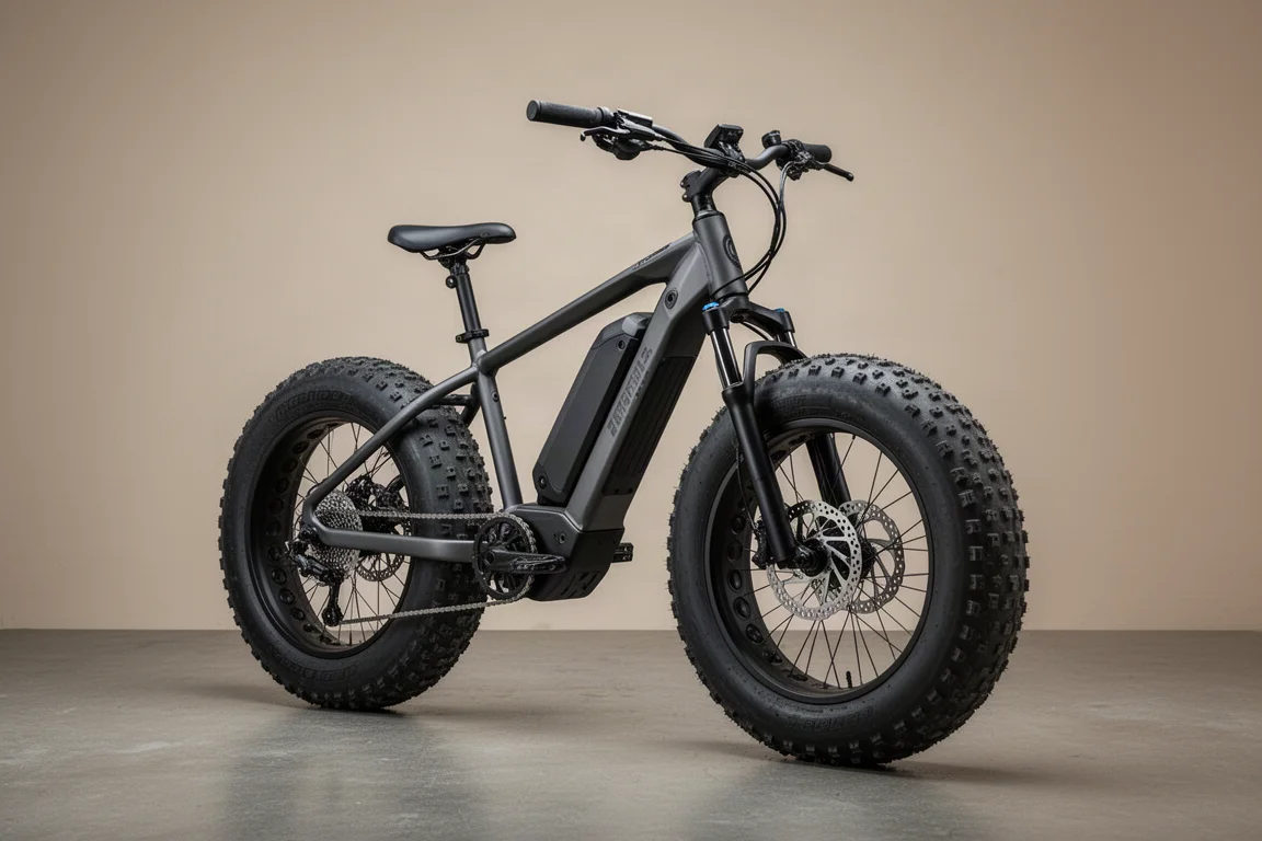 Large fat-tire dual-motor folding electric bike on a concrete studio surface