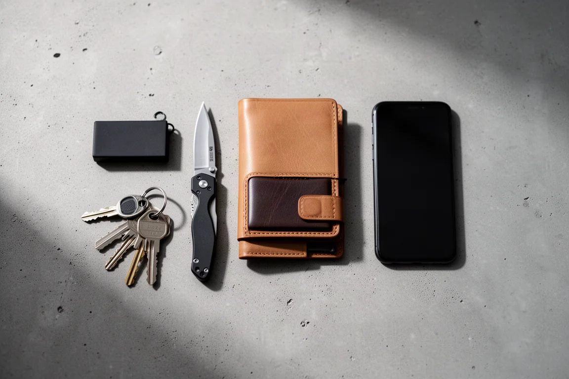 Composición de un equipo EDC sobre hormigón con llaves y cartera