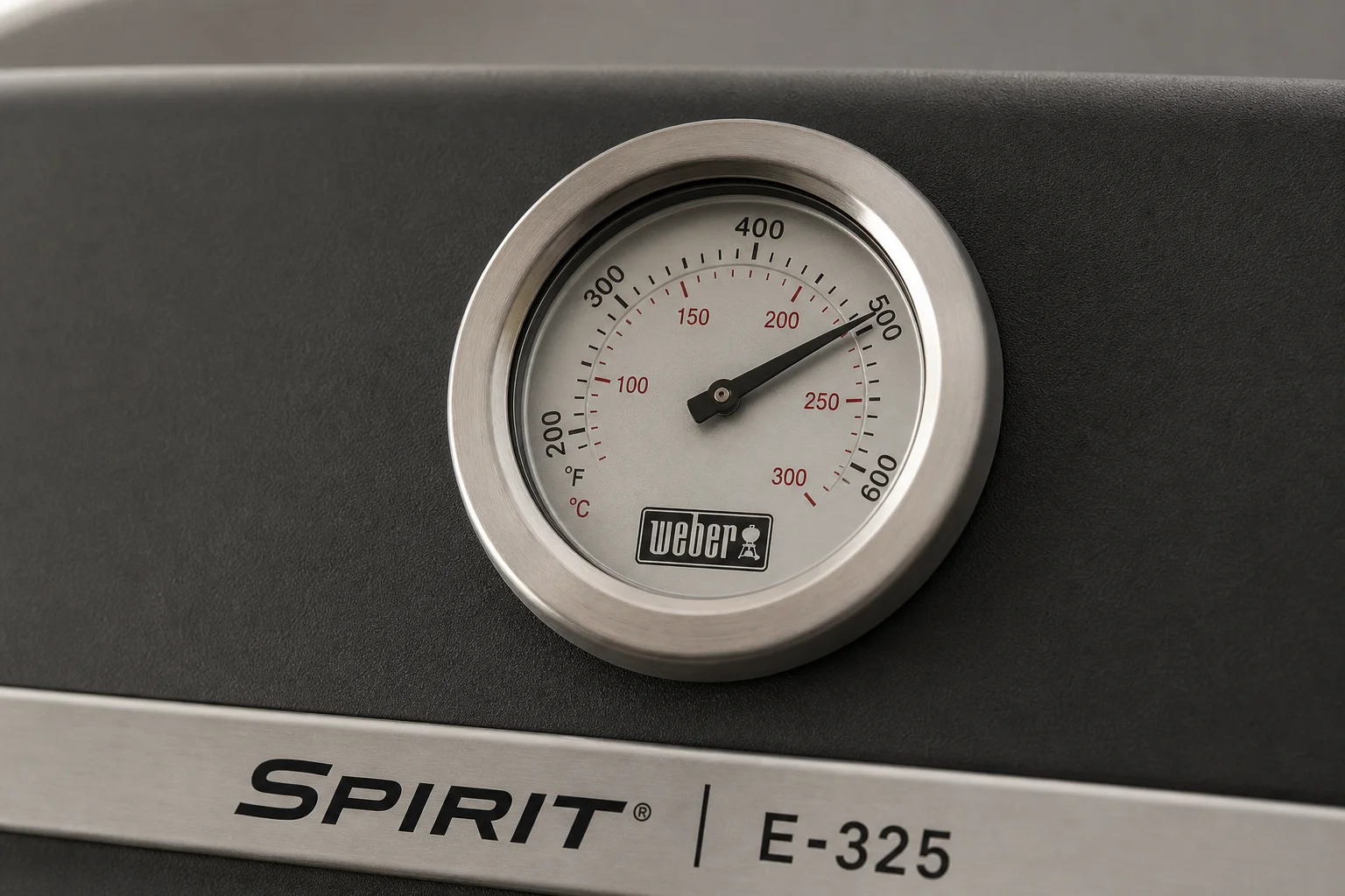 Termómetro de barbacoa que muestra 500 grados Fahrenheit