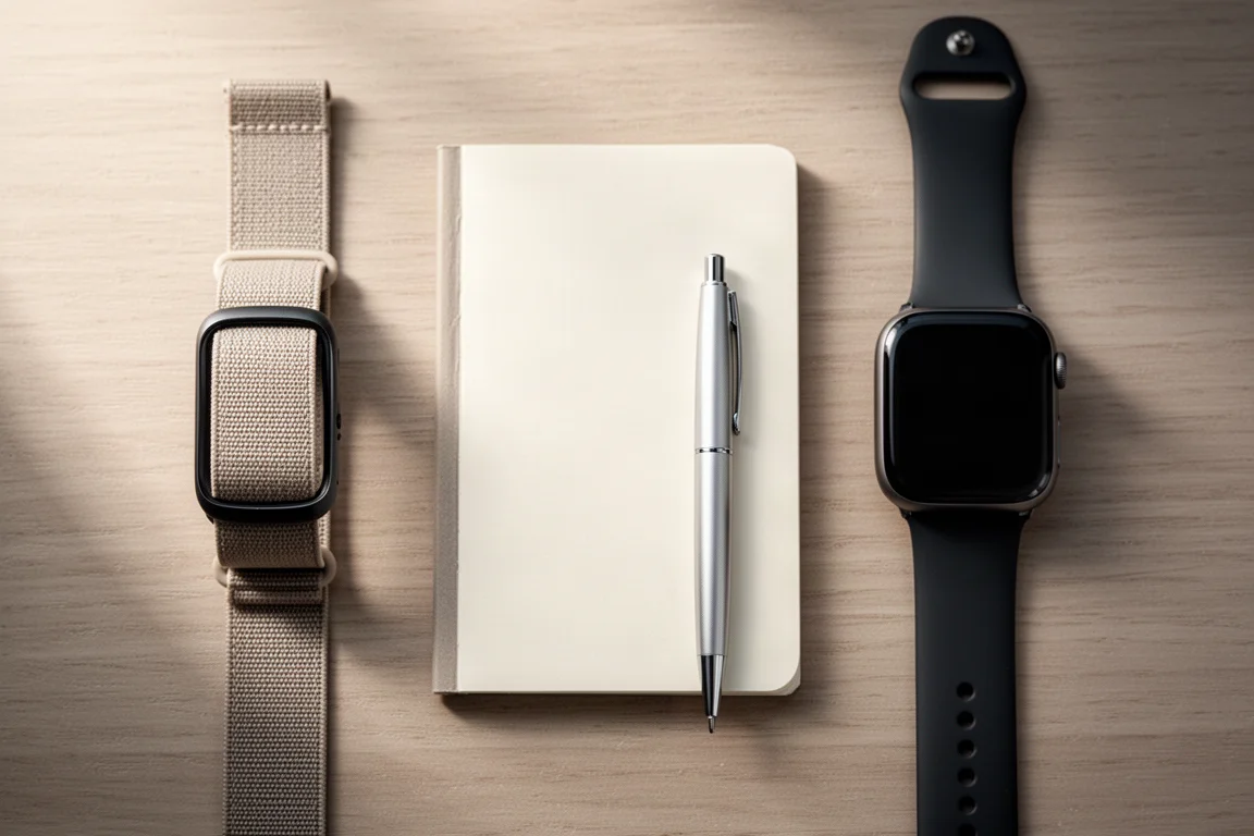 Dos wearables lado a lado sobre un escritorio representando dos filosofías de compra