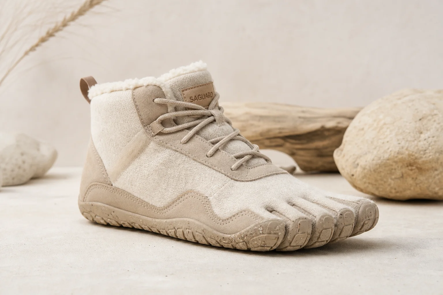 Collection de chaussures minimalistes de plusieurs marques présentées sur un fond neutre