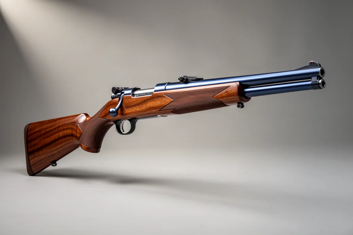コンクリートの上に並べられたTikka T3xとWinchester Model 70のボルトアクションライフル