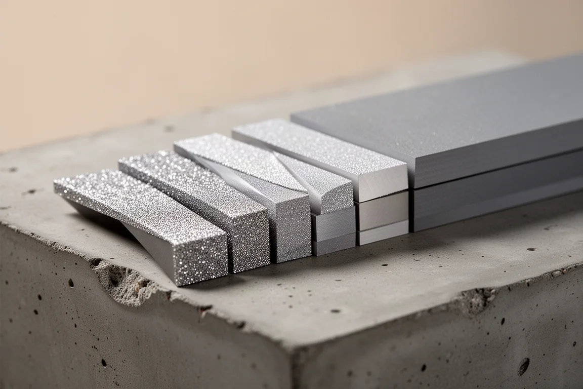Gros plan sur des plaques d'affûtage abrasives fines avec texture de grain visible