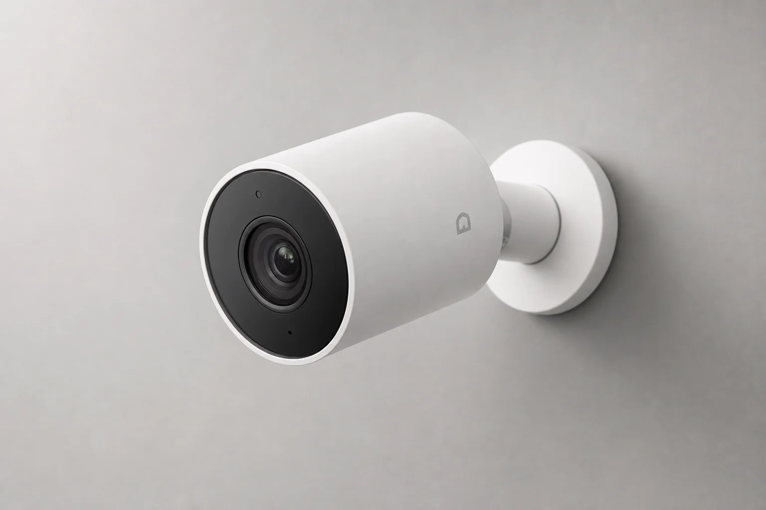Five home security cameras arranged on concrete surface representing budget to premium options