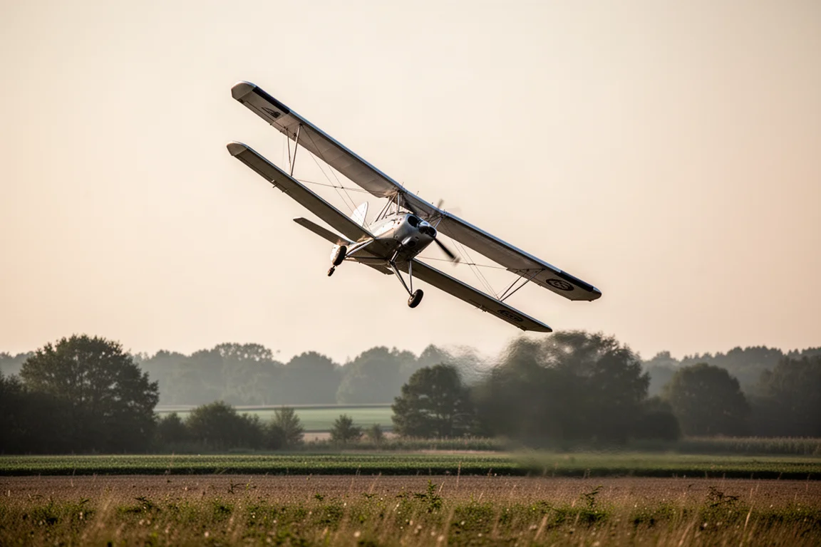 Zenith-style bush plane climbing steeply after takeoff