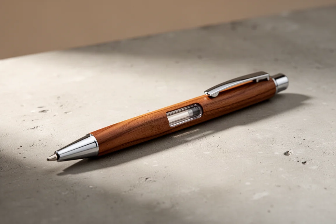 Zebra Sharbo Nu Nature Color Wood Brown multi-pen on a neutral surface