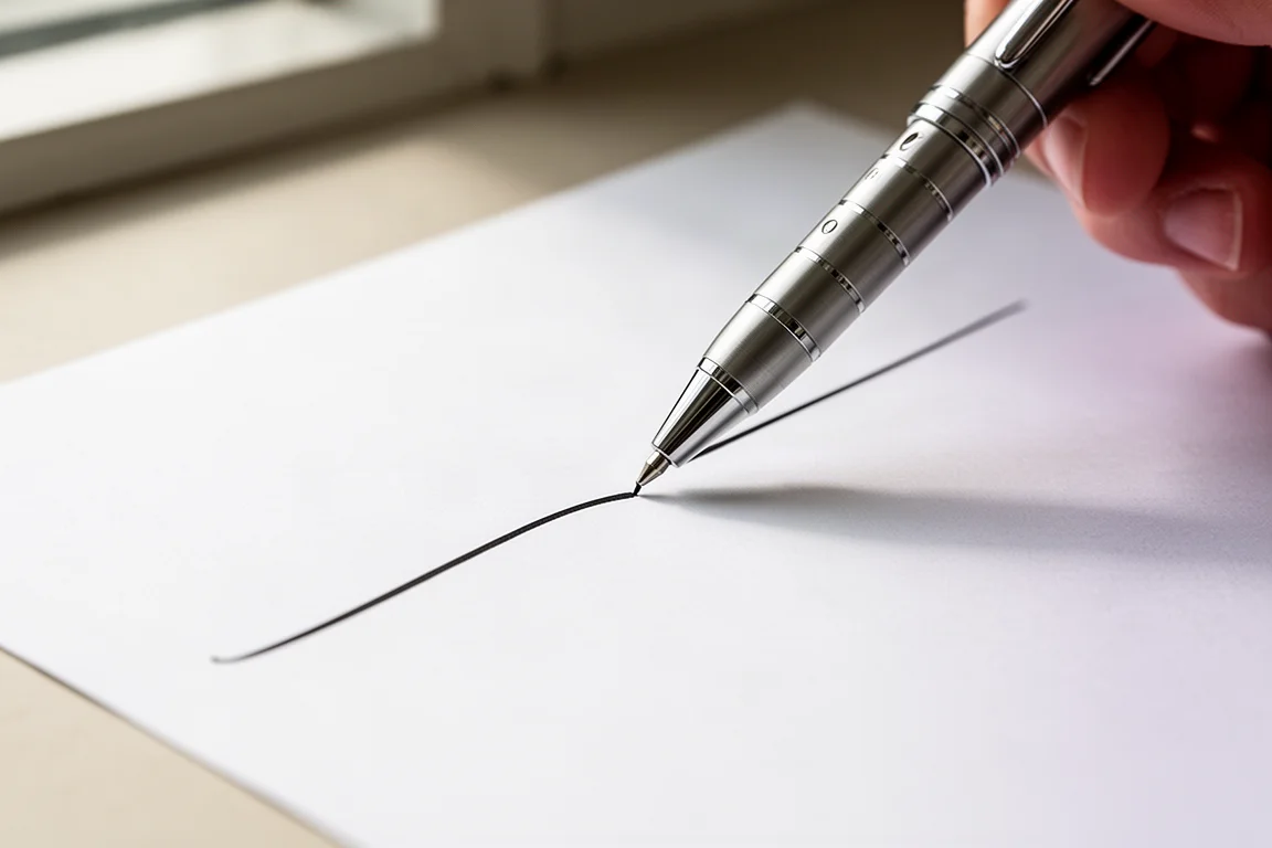 Multi-function pen writing smooth black ink on white paper