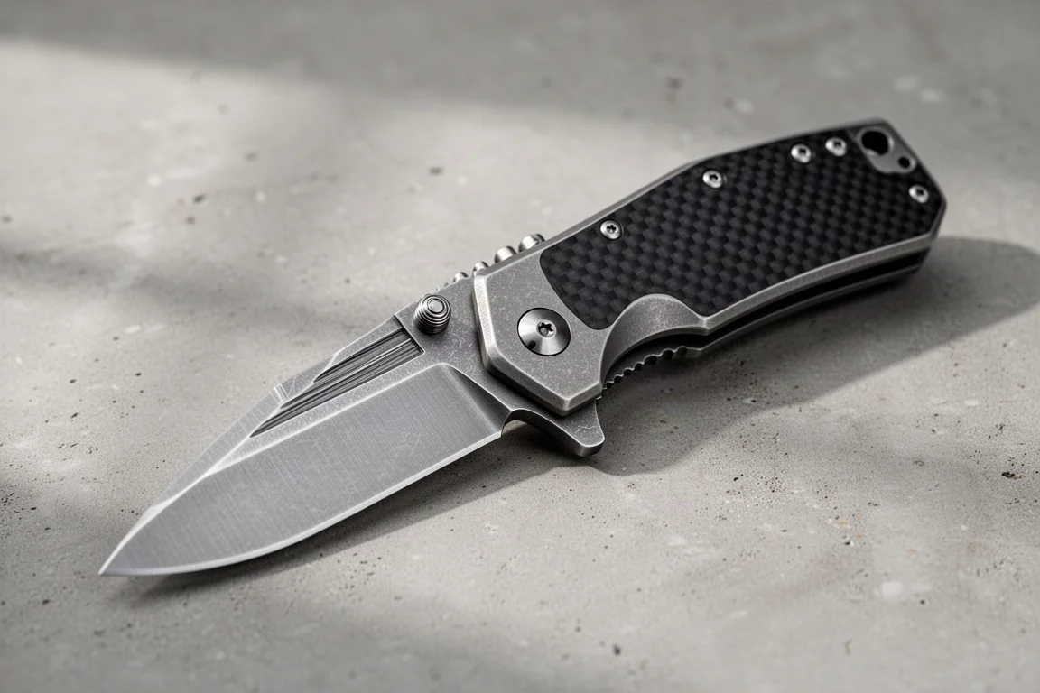 Zero Tolerance 0562CF 摺疊刀,配有碳纖維貼片與石洗鈦合金框架