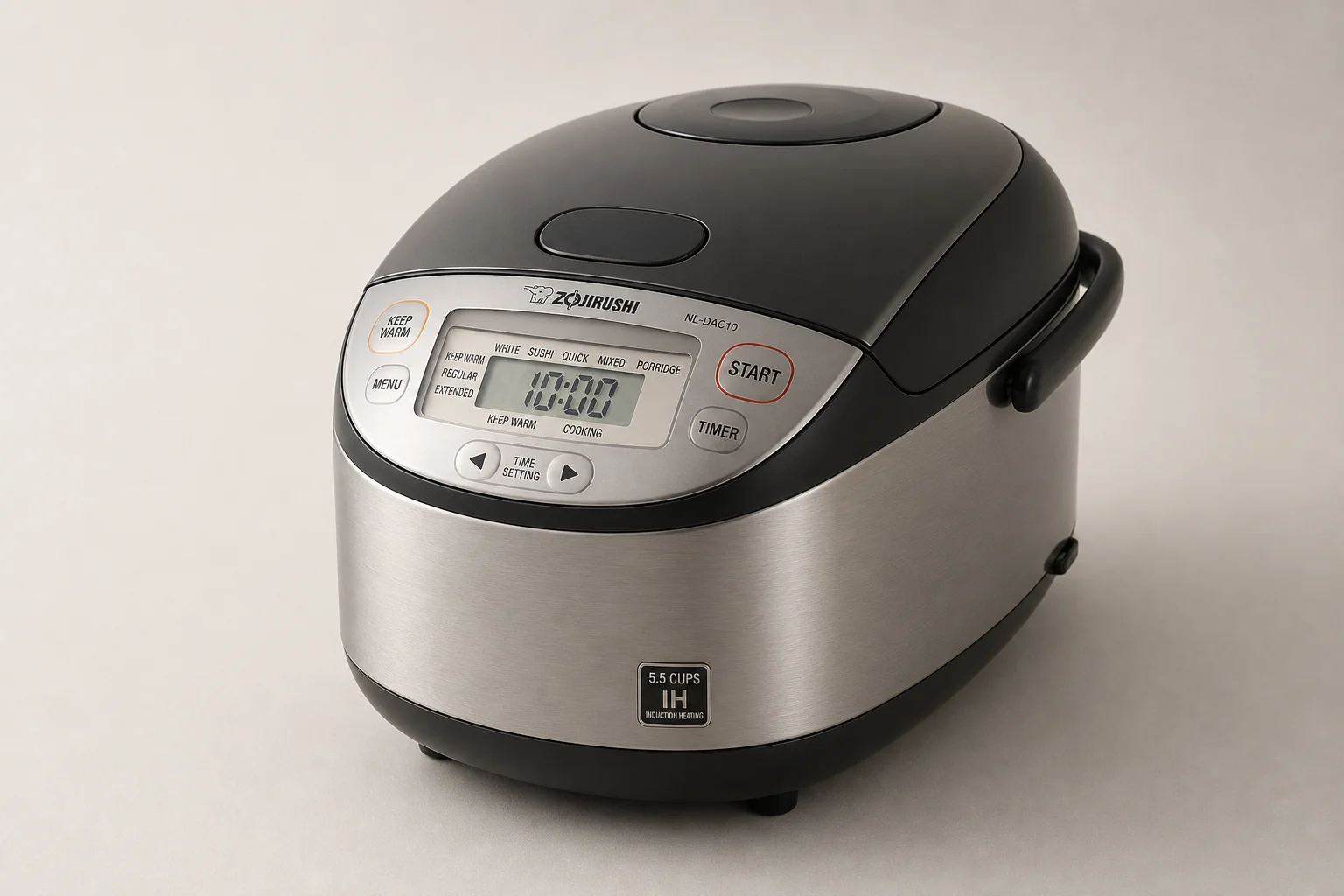 Cuociriso Zojirushi Neuro Fuzzy da 5.5 tazze su sfondo neutro