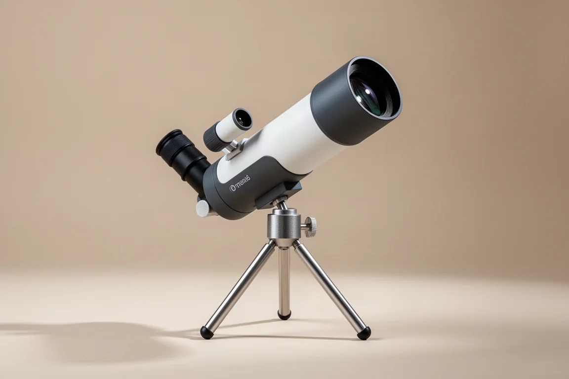 ZWO Seestar S30 Pro Smart-Teleskop auf einem Tischstativ vor neutralem Hintergrund